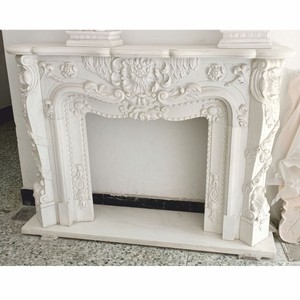 Casa Padrino marco de chimenea de mármol barroco de lujo blanco 150 x A. 110 cm - Muebles barrocos