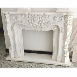 Casa Padrino cornice del camino in marmo barocco di lusso bianco 150 x A. 110 cm - Mobili barocco