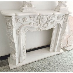 Casa Padrino cornice del camino in marmo barocco di lusso bianco 150 x A. 110 cm - Mobili barocco