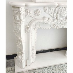 Casa Padrino cornice del camino in marmo barocco di lusso bianco 150 x A. 110 cm - Mobili barocco