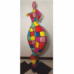 Deko Skulptur Figur Frau Bunt