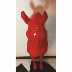 Wanddeko Skulptur Pferd Rot Schwarz