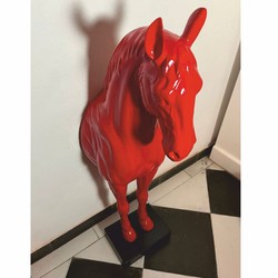 Wanddeko Skulptur Pferd Rot Schwarz