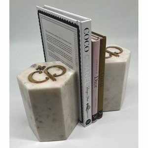 Casa Padrino luxury marble decorative bookend set white / gold