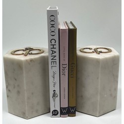 Casa Padrino luxury marble decorative bookend set white / gold