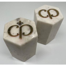 Casa Padrino luxury marble decorative bookend set white / gold
