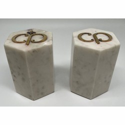Casa Padrino luxury marble decorative bookend set white / gold