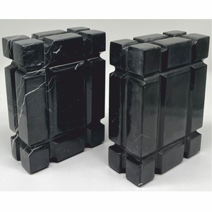 Casa Padrino Luxus Marmor Deko Buchstützen Set Schwarz - Deko Accessoires