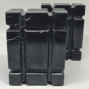 Casa Padrino Luxus Marmor Deko Buchstützen Set Schwarz - Deko Accessoires