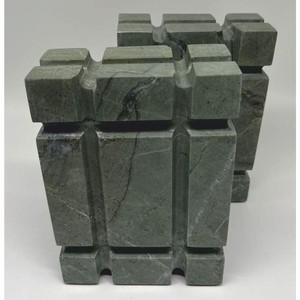 Casa Padrino Luxus Marmor Deko Buchstützen Set Grau - Deko Accessoires