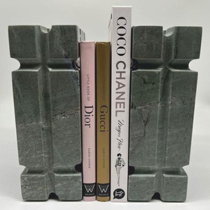 Casa Padrino Luxus Marmor Deko Buchstützen Set Grau - Deko Accessoires