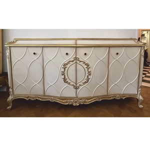 Luxus Barock Sideboard Weiß Antik Gold