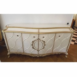 Casa Padrino aparador barroco de lujo blanco / oro antiguo 254 cm - Muebles barrocos