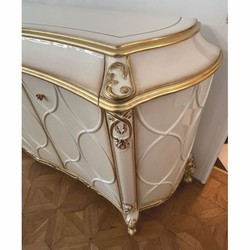 Casa Padrino aparador barroco de lujo blanco / oro antiguo 254 cm - Muebles barrocos
