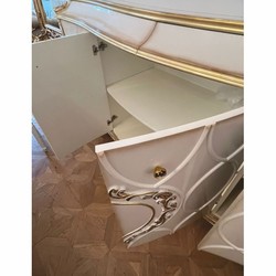 Casa Padrino aparador barroco de lujo blanco / oro antiguo 254 cm - Muebles barrocos