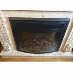 Casa Padrino chimenea eléctrica barroco de lujo con mando a distancia crema 118 x 32 x A. 96,5 cm