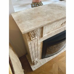 Casa Padrino chimenea eléctrica barroco de lujo con mando a distancia crema 118 x 32 x A. 96,5 cm