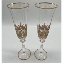 Luxus Jugendstil Champagnerglas Set 2 Champagnergläser
