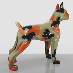 Casa Padrino XXL decorative sculpture boxer dog camo 190 cm - Huge garden figure