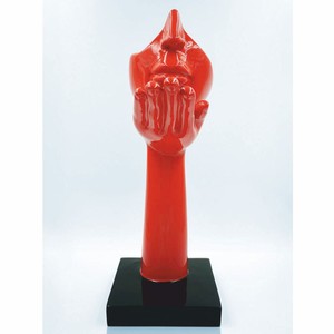 Kunstharz Deko Skulptur Rot Schwarz
