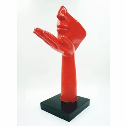 Kunstharz Deko Skulptur Rot Schwarz