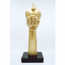 Kunstharz Deko Skulptur Gold Schwarz