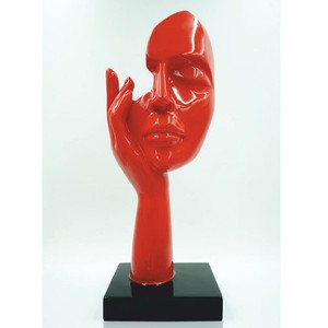 Kunstharz Deko Skulptur Rot Schwarz