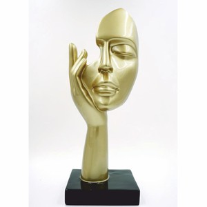 Kunstharz Deko Skulptur Gold Schwarz
