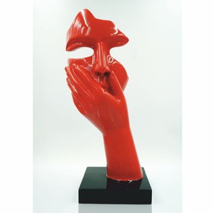 Kunstharz Deko Skulptur Rot Schwarz