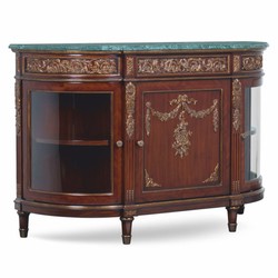 Casa Padrino credenza barocco di lusso marrone / oro antico / verde 130 cm - Fatto in Italia