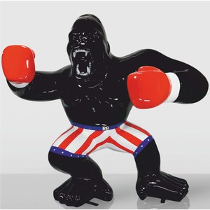 Casa Padrino XXL decorative sculpture gorilla monkey with boxing gloves H. 180 cm