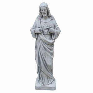 Casa Padrino Escultura de Decoración de Jardín Art Nouveau Jesús Gris A. 80 cm - Figura de Jardín