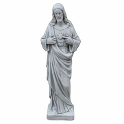 Jugendstil Garten Terrassen Deko Skulptur Jesus Grau