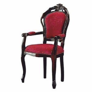 Casa Padrino Chaise de Salle à Manger Baroque de Luxe avec Accoudoirs Bordeaux Rouge / Marron Foncé H. 107 cm