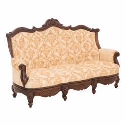 Casa Padrino sofá barroco de lujo crema / beige / marrón 210 cm - Muebles de salón de estilo barroco