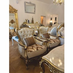 Prunkvolles Luxus Barock Wohnzimmer Set