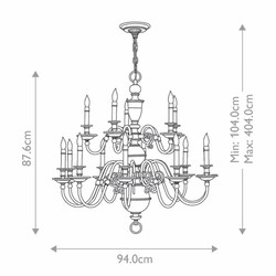 Casa Padrino luxury baroque brass chandelier Ø 94 x H. 87.6 cm - Noble & magnificent