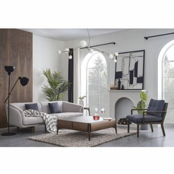 Casa Padrino luxury 3-seater sofa gray / brown 240 cm - Living room & hotel furniture