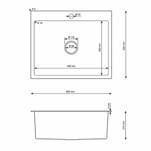 Casa Padrino Luxus Edelstahl Spülbecken Gold 60 x 50 x H. 21 cm - Küchen Zubehör