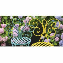 Casa Padrino Art Nouveau garden chair yellow H. 85 cm - Art Nouveau garden furniture