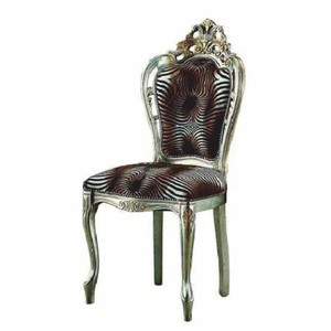 Casa Padrino Sedia da Sala da Pranzo Barocco di Lusso Marrone / Nero / Argento / Oro - Mobili barocchi