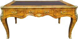 Casa Padrino baroque desk bird's eye maple / gold 160 cm - Baroque office furniture