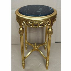 Casa Padrino mesa auxiliar barroco oro / negro Ø 45 x A. 72 cm - Muebles barrocos