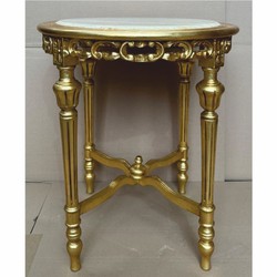 Casa Padrino table d'appoint baroque or / gris Ø 60 x H. 72 cm - Meubles baroques