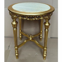 Casa Padrino table d'appoint baroque or / gris Ø 60 x H. 72 cm - Meubles baroques