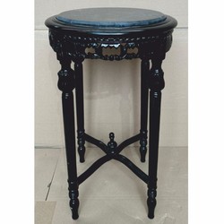 Casa Padrino baroque side table black Ø 45 x H. 72 cm - Baroque furniture