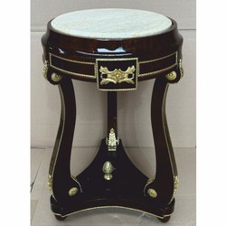 Casa Padrino tavolino barocco con piano in marmo marrone scuro / oro / grigio A. 73 cm