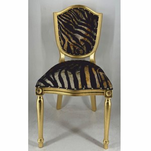 Casa Padrino sedia da pranzo Art Deco oro / nero - Mobili per sala da pranzo Art Deco