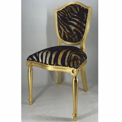 Casa Padrino Art Deco Dining Room Chair Gold / Black - Art Deco Dining Room Furniture