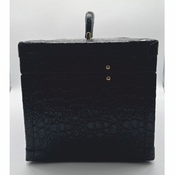 Casa Padrino neceser de maquillaje de lujo de piel auténtica negro / oro 28 x 16 x A. 16 cm